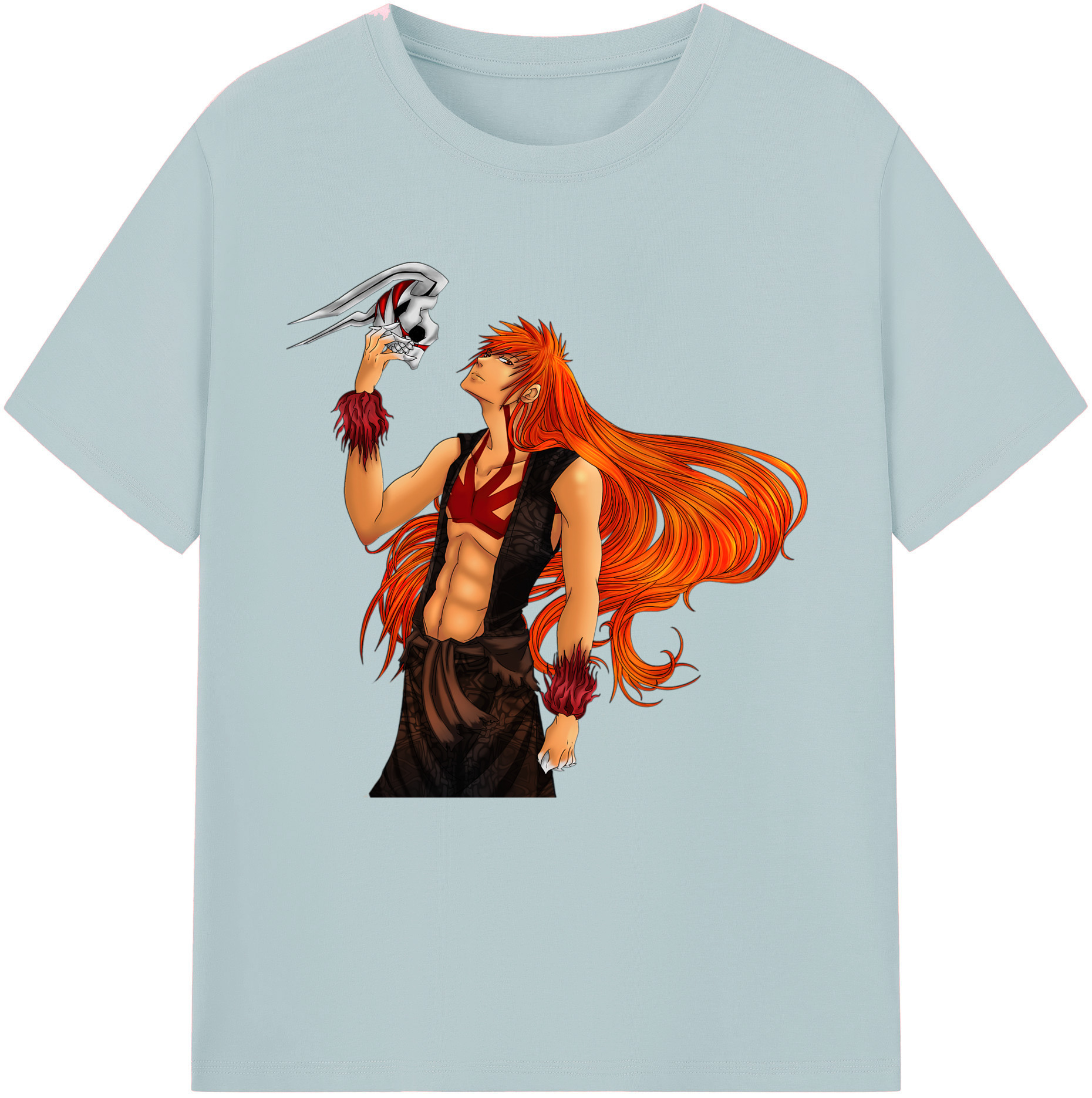 （画像用） ブリーチ 黒崎一護（くろさき いちご）BLEACH Kurosaki Ichigo 綿100％半袖Tシャツ（フロントプリント）